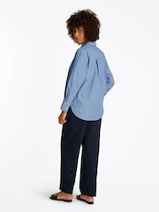 Tommy Hilfiger Blue Easy Fit Essential 100% Cotton Poplin Shirt - Image 3 of 6
