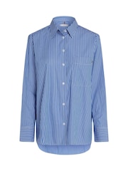 Tommy Hilfiger Blue Easy Fit Essential 100% Cotton Poplin Shirt - Image 5 of 6