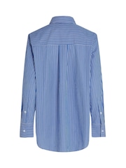 Tommy Hilfiger Blue Easy Fit Essential 100% Cotton Poplin Shirt - Image 6 of 6
