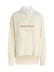 Tommy Hilfiger Nude Relaxed Sail Flag Long Sleeve Polo Shirt - Image 1 of 2