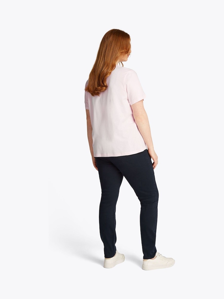 Tommy Hilfiger Pink Regular Fit Curve 100% Cotton T-Shirt - Image 3 of 6