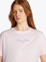 Розовый - Tommy Hilfiger футболка из 100% хлопка классического кроя Curve - Изображение 4 из 6