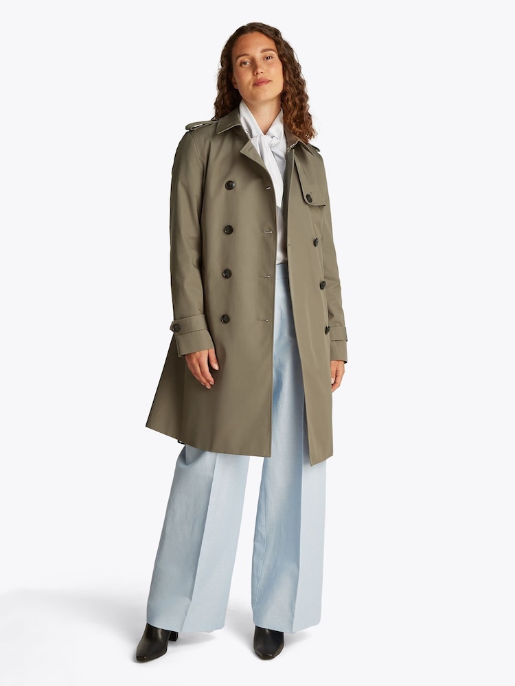 Tommy Hilfiger Brown Slim 100% Cotton Trench Coat - Image 2 of 5