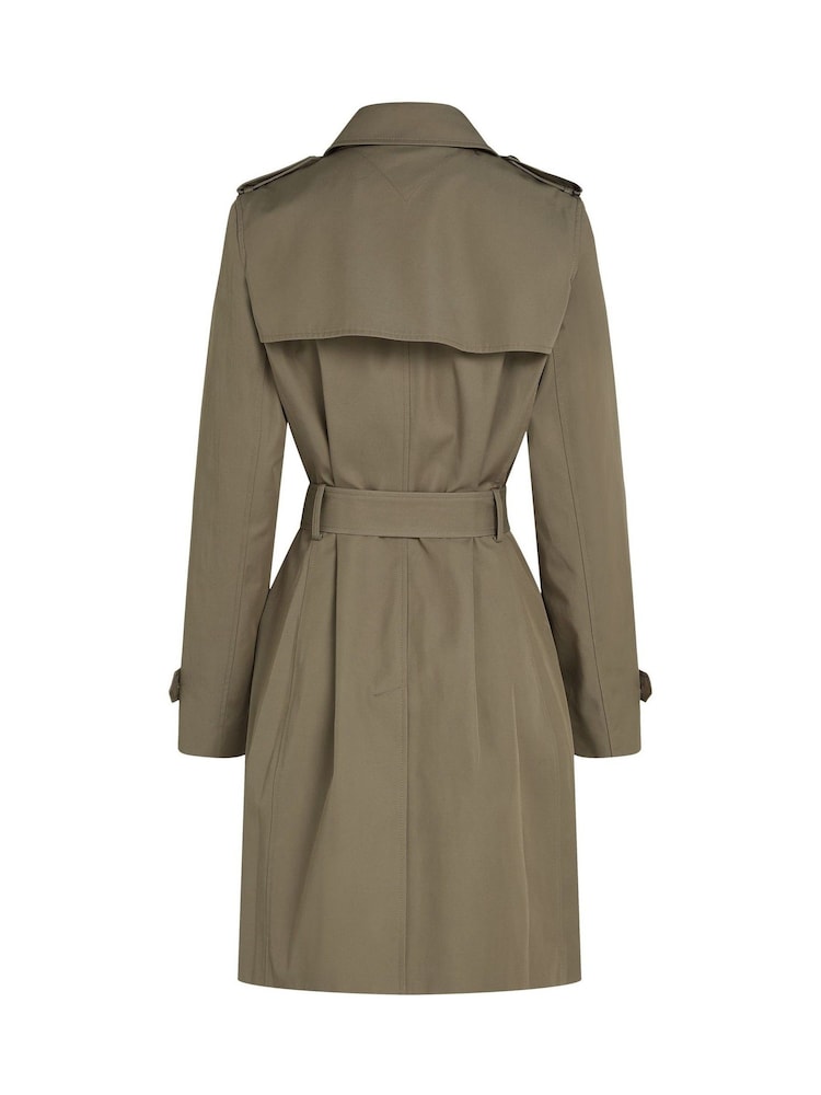 Tommy Hilfiger Brown Slim 100% Cotton Trench Coat - Image 5 of 5