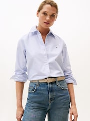Tommy Hilfiger Blue Relaxed 100% Cotton Oxford Shirt - Image 1 of 5