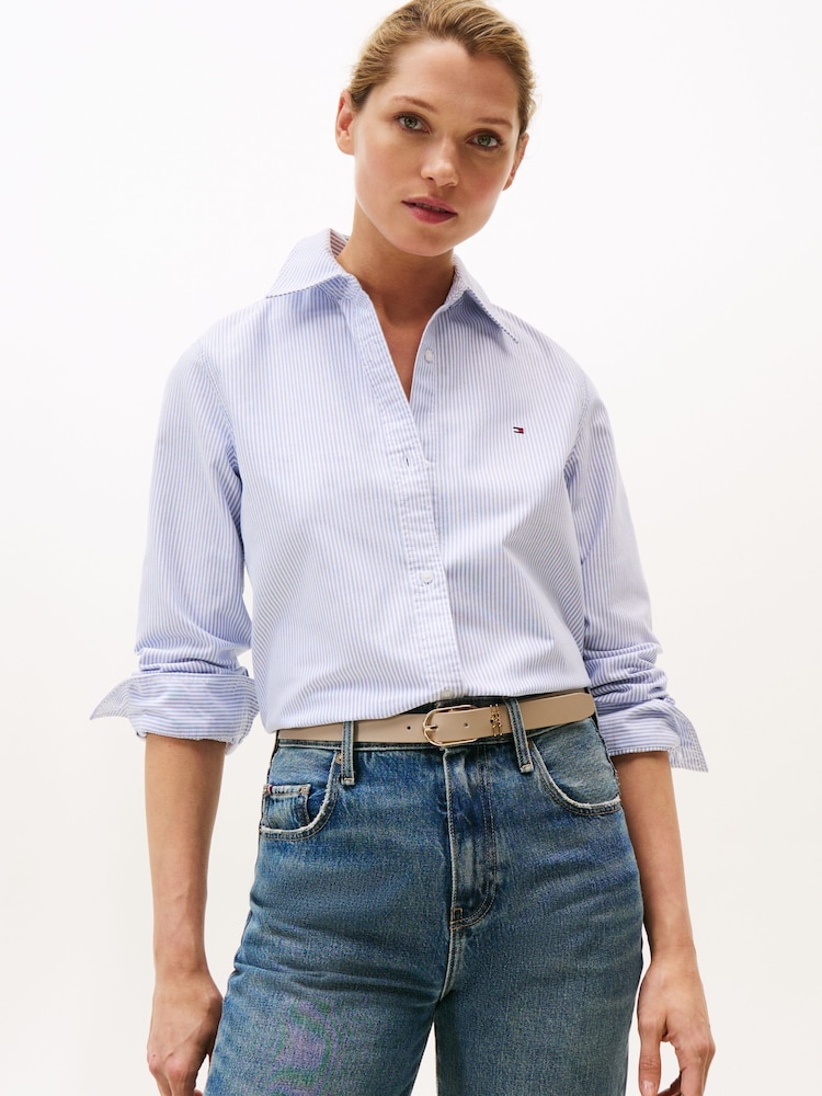 Tommy Hilfiger Blue Relaxed 100% Cotton Oxford Shirt - Image 1 of 5