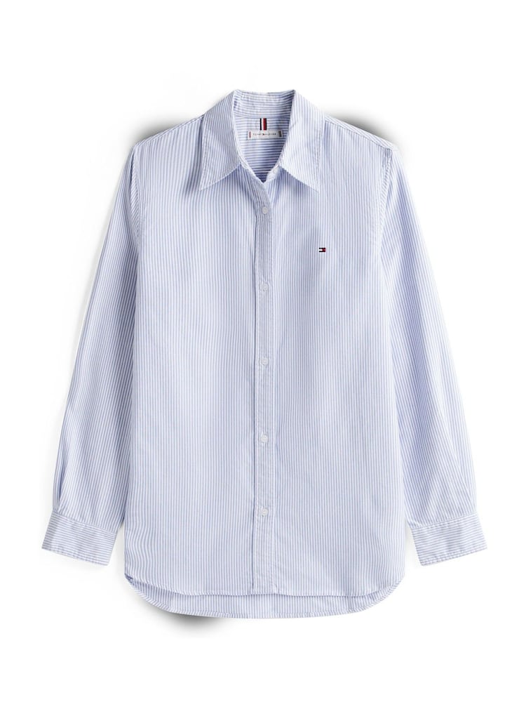 Tommy Hilfiger Blue Relaxed 100% Cotton Oxford Shirt - Image 5 of 5