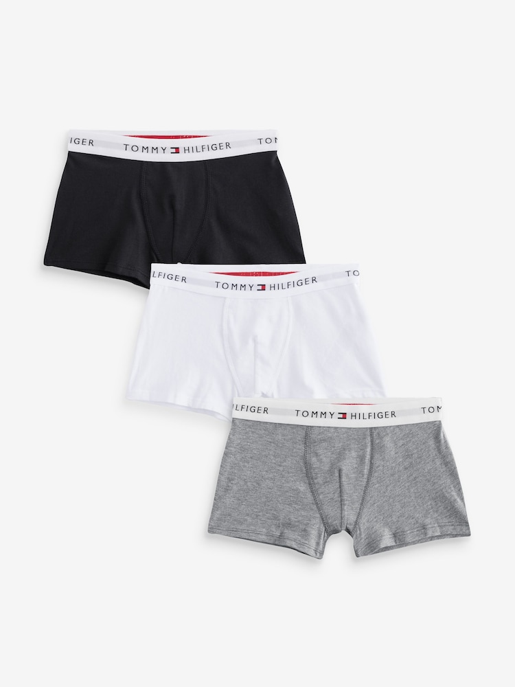 Tommy Hilfiger Chalk White Tommy Hilfiger Signature Essential Boxer Briefs 3 Pack - Image 1 of 6