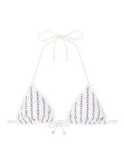 Tommy Hilfiger White Print Triangle Bikini Top With Removable Pads - Image 4 of 5