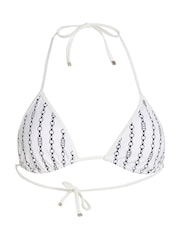 Tommy Hilfiger White Print Triangle Bikini Top With Removable Pads - Image 5 of 5