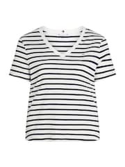 Голубой - Tommy Hilfiger Slim Crew Neck Short Sleeve 100% Cotton T-Shirt - Image 1 of 2