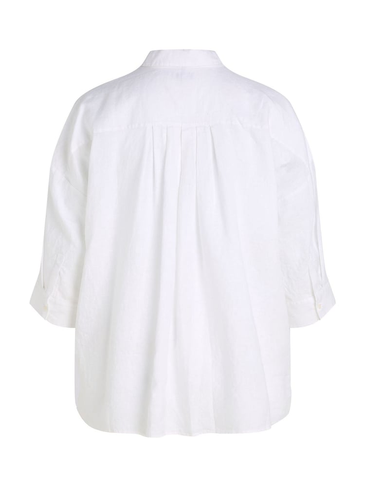 Tommy Hilfiger White Curve Essential 100% Linen Easy Shirt - Image 2 of 2