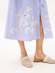 Tommy Hilfiger Blue Broderie Anglaise 100% Cotton Shirt Dress - Image 4 of 7