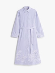 Tommy Hilfiger Blue Broderie Anglaise 100% Cotton Shirt Dress - Image 6 of 7