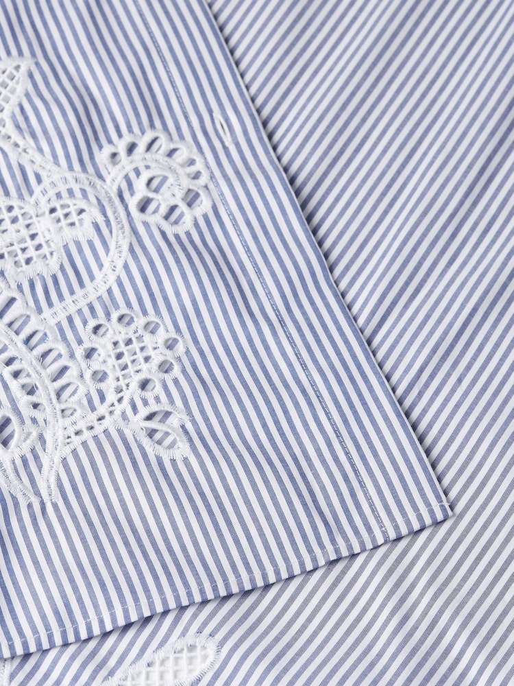 Tommy Hilfiger Blue Broderie Anglaise 100% Cotton Shirt Dress - Image 7 of 7