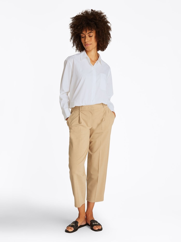 Tommy Hilfiger White Easy Fit Essential 100% Cotton Poplin Shirt - Image 2 of 6