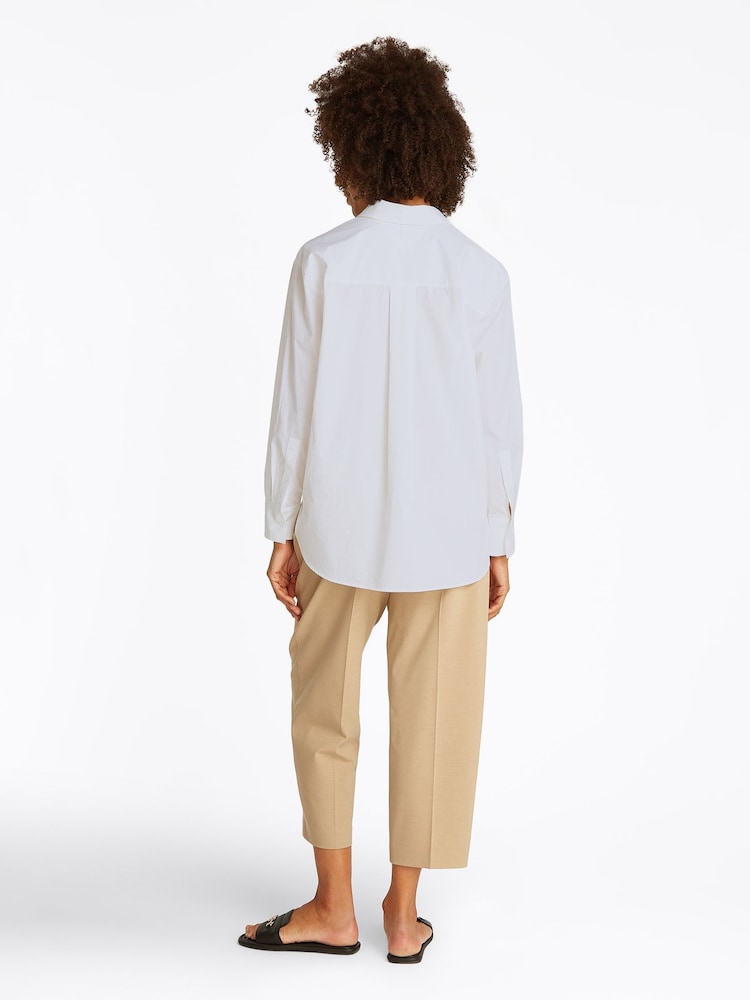Tommy Hilfiger White Easy Fit Essential 100% Cotton Poplin Shirt - Image 3 of 6
