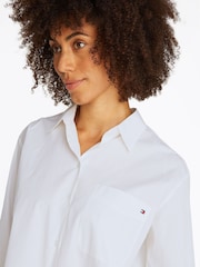 Tommy Hilfiger White Easy Fit Essential 100% Cotton Poplin Shirt - Image 4 of 6