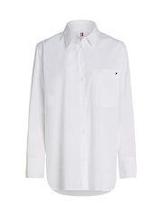 Tommy Hilfiger White Easy Fit Essential 100% Cotton Poplin Shirt - Image 5 of 6