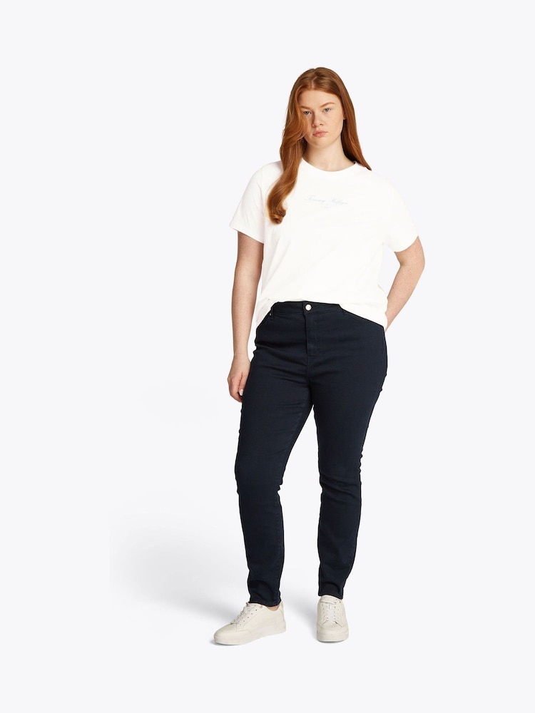Белый - Tommy Hilfiger футболка из 100% хлопка классического кроя Curve - Изображение 2 из 6