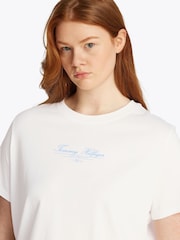 Белый - Tommy Hilfiger футболка из 100% хлопка классического кроя Curve - Изображение 4 из 6