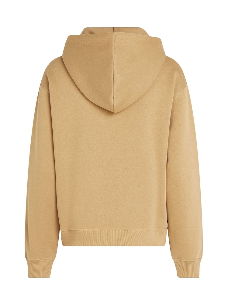 Tommy Hilfiger Natural Regular Fit Modern Hoodie With Embroidered Logo - Image 6 of 6