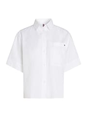 Tommy Hilfiger White Linen Short Sleeve 100% Linen Shirt - Image 5 of 6