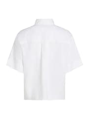 Tommy Hilfiger White Linen Short Sleeve 100% Linen Shirt - Image 6 of 6