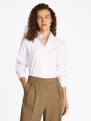 Tommy Hilfiger White Relaxed 100% Cotton Oxford Shirt - Image 1 of 6