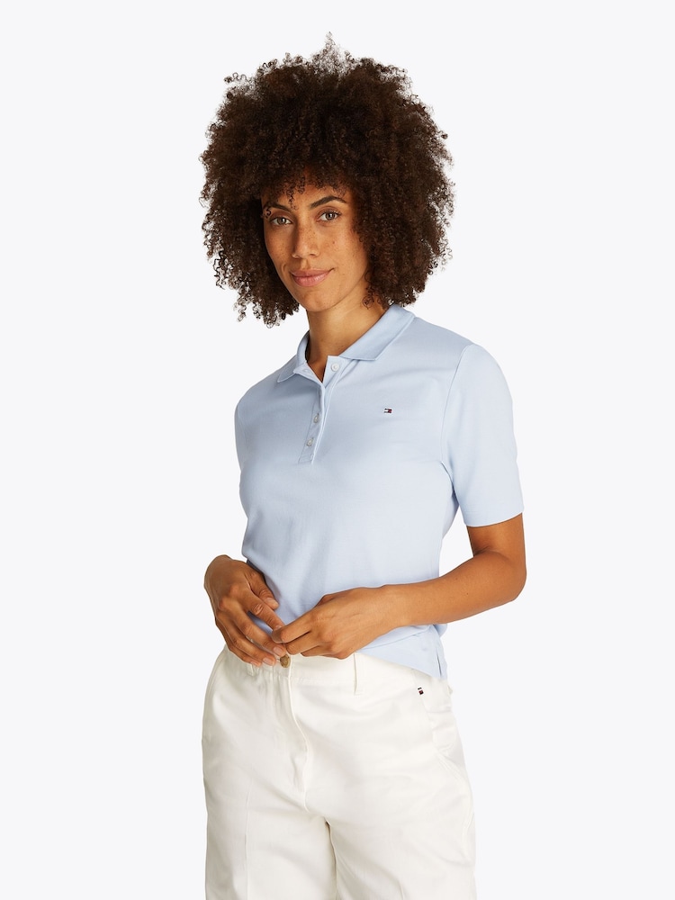 Tommy Hilfiger Blue 1985 Regular Fit Pique Polo Shirt - Image 1 of 6