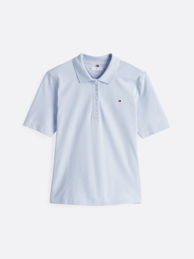 Tommy Hilfiger Blue 1985 Regular Fit Pique Polo Shirt - Image 5 of 5