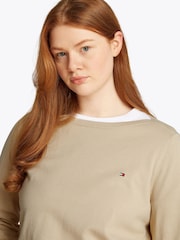 Tommy Hilfiger Natural Curve Cotton Jersey Stitch Boat Neck Jumper - Image 4 of 6