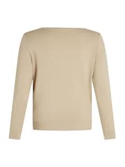 Tommy Hilfiger Natural Curve Cotton Jersey Stitch Boat Neck Jumper - Image 6 of 6