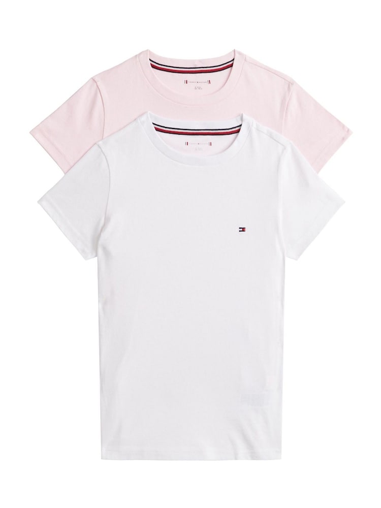 Tommy Hilfiger White Short Sleeve Pyjama T-Shirts 2 Pack - Image 2 of 5