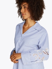 Tommy Hilfiger Blue Broderie Anglaise 100% Cotton Shirt - Image 3 of 6