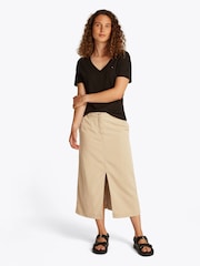 Tommy Hilfiger Brown Blend Midi Skirt - Image 2 of 6