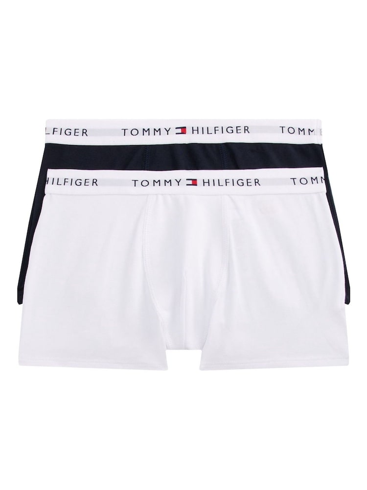 Tommy Hilfiger White Tommy Hilfiger Signature Essential Black Boxer Briefs 2 Pack - Image 1 of 5