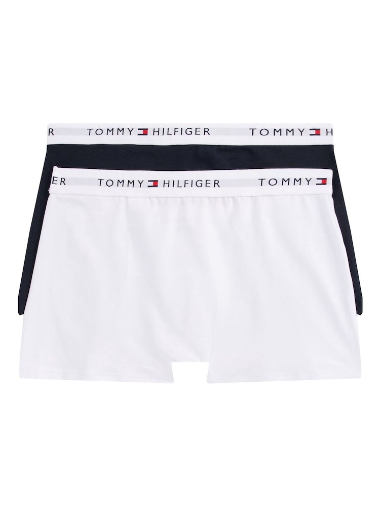 Tommy Hilfiger White Tommy Hilfiger Signature Essential Black Boxer Briefs 2 Pack - Image 2 of 5