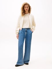 Tommy Hilfiger Cream x Sofia Richie Grainge Knit Bomber Jacket. - Image 2 of 4