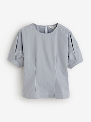 Banana Republic Blue Puff Sleeve Poplin Top - Image 3 of 6