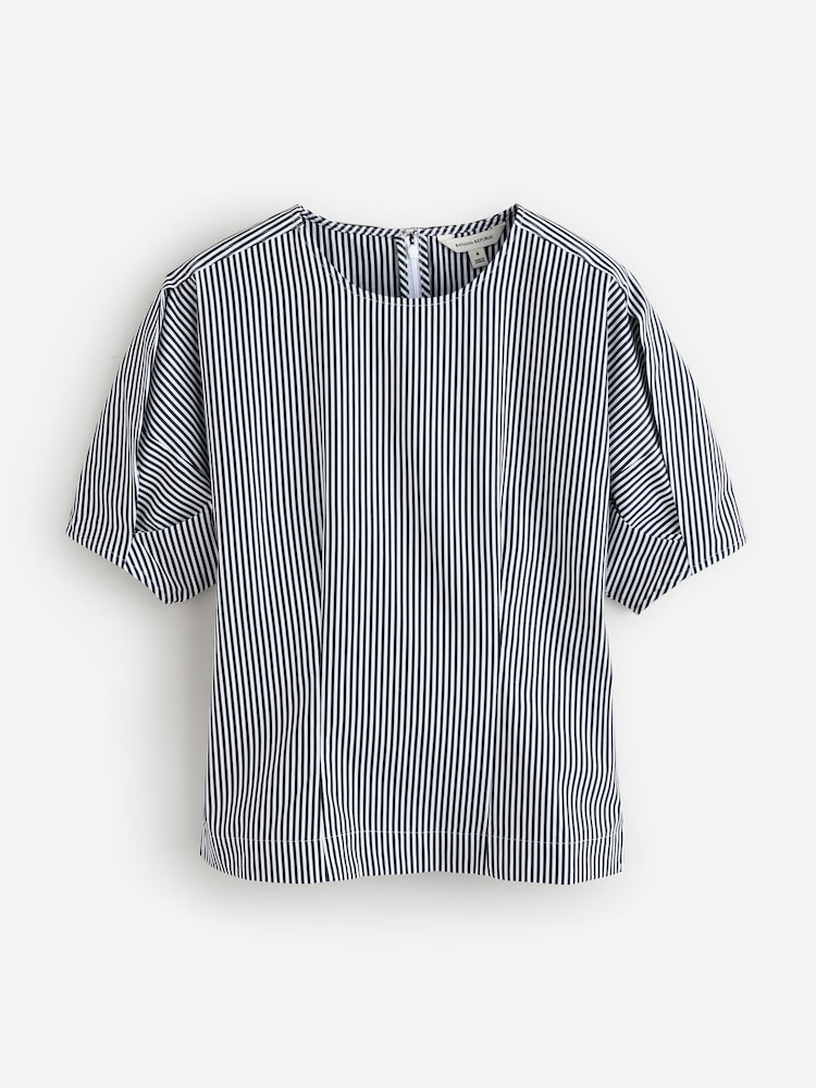 Banana Republic Blue Puff Sleeve Poplin Top - Image 3 of 6
