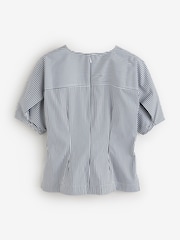 Banana Republic Blue Puff Sleeve Poplin Top - Image 4 of 6