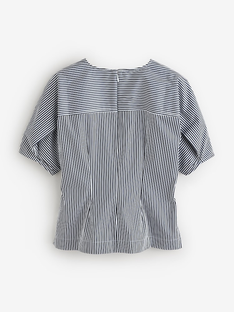 Banana Republic Blue Puff Sleeve Poplin Top - Image 4 of 6