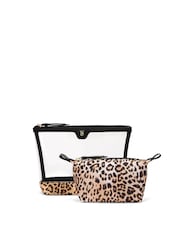 Victoria's Secret Leopard Brown AM/PM Makeup Bag Duo - Image 1 of 3