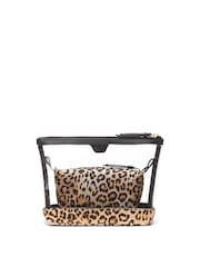 Victoria's Secret Leopard Brown AM/PM Makeup Bag Duo - Image 3 of 3