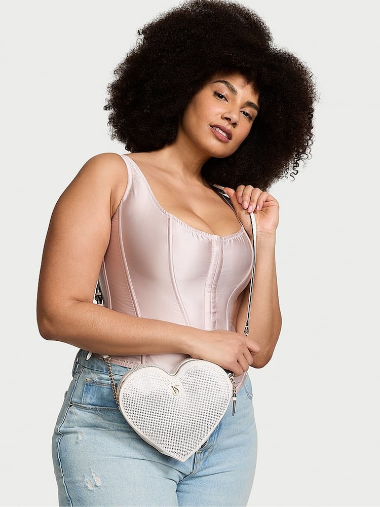 Victoria's Secret White Heart Crossbody Bag - Image 1 of 4