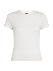 Tommy Jeans White Slim Crew Neck 100% Cotton T-Shirt - Image 5 of 6