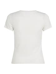 Tommy Jeans White Slim Crew Neck 100% Cotton T-Shirt - Image 6 of 6