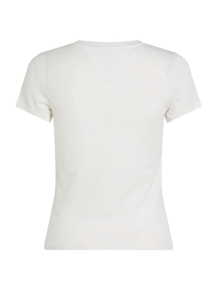 Tommy Jeans White Slim Crew Neck 100% Cotton T-Shirt - Image 6 of 6
