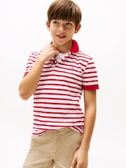 Tommy Hilfiger White Flag Short Sleeve 100% Cotton Polo Shirt - Image 1 of 6